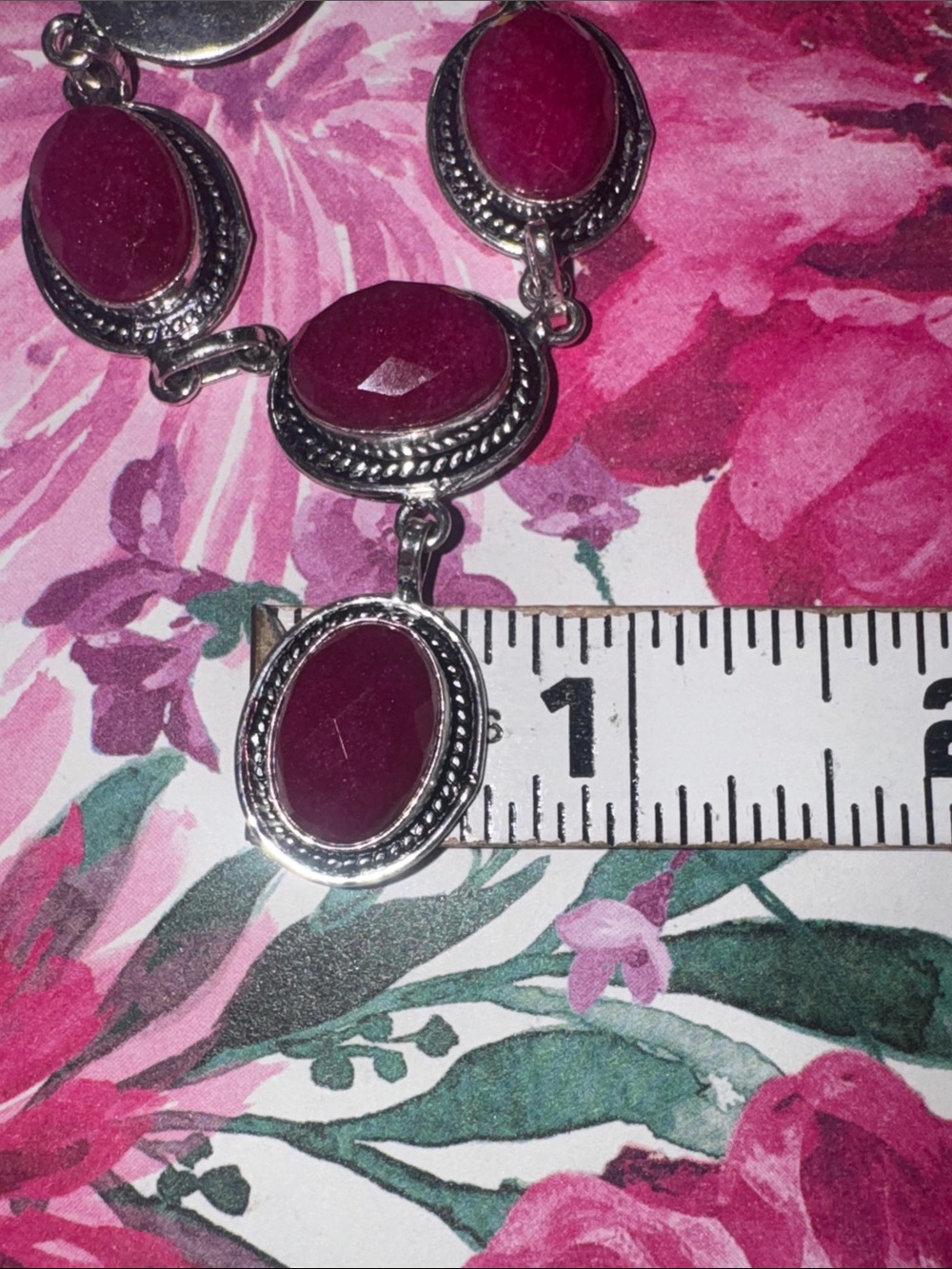 Silver Ruby Jewelry Set - Picture 13 of 15